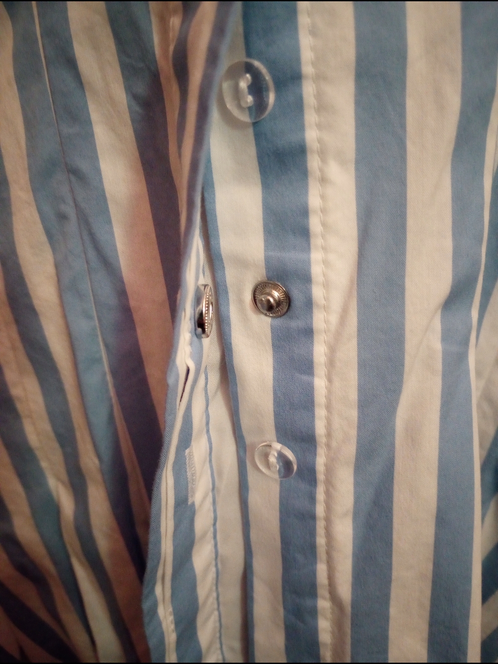 Donna Ricco Blue and White Button-Front Shirt Dress - Picture 5 of 5